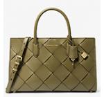 Micheal Kors (Scarlett medium woven leather satchel)